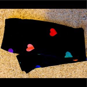 Lularoe TC Black & Colored Hearts Leggings